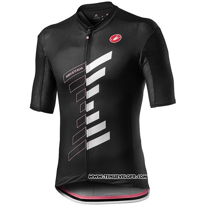 2020 Maillot Cyclisme Giro d'Italia Noir Blanc Manches Courtes et Cuissard